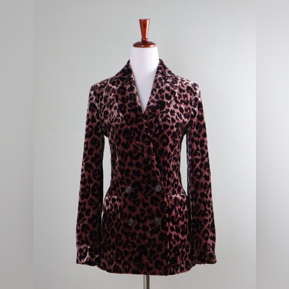 j crew pink leopard double breasted blazer - Picture 4 of 5